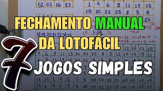 Lotofácil Manual Closing for 7 games of 15 numbers and mathematical odds screenshot 5