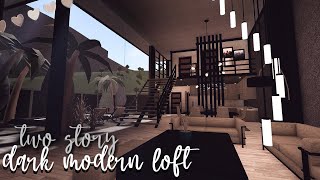 BLOXBURG: Two-Story Dark Modern Loft | interior speedbuild ♡