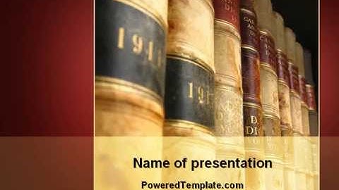 Tomes on the Bookshelf PowerPoint Template by PoweredTemplate.com