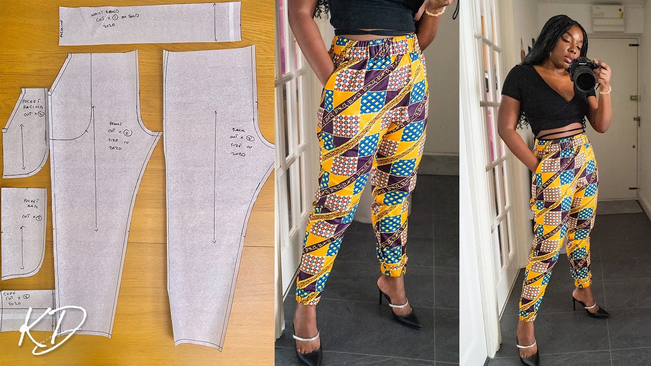 DIY Ankara Joggers with Side Pockets Sewing Tutorial - YouTube