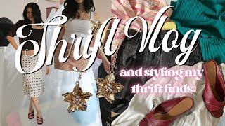 THRIFT WITH ME + try on haul\/ styling my thrift finds 💌