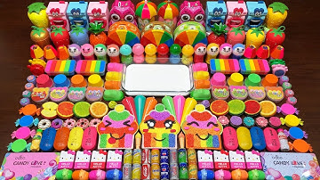 RELAXING WITH CLAY PIPING BAG AND FOAM & GLITTER | Mixing Random Things Into GLOSSY Slime #2246