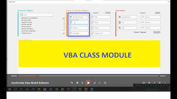 Userformda Class Modül Kullanımı