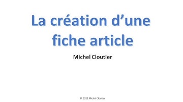 Création d