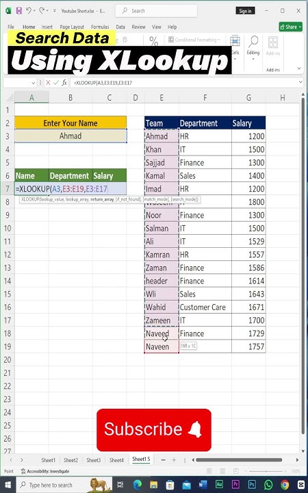 How to Search Data in Excel | Search Data Using X Lookup #excel # ...