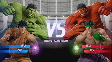 Hulk and RYU and Red Hulk and RYU - MARVEL VS. CAPCOM: INFINITE