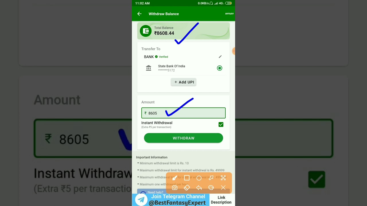 Myfab11 live Withdrawal | Myfab11 payment proof