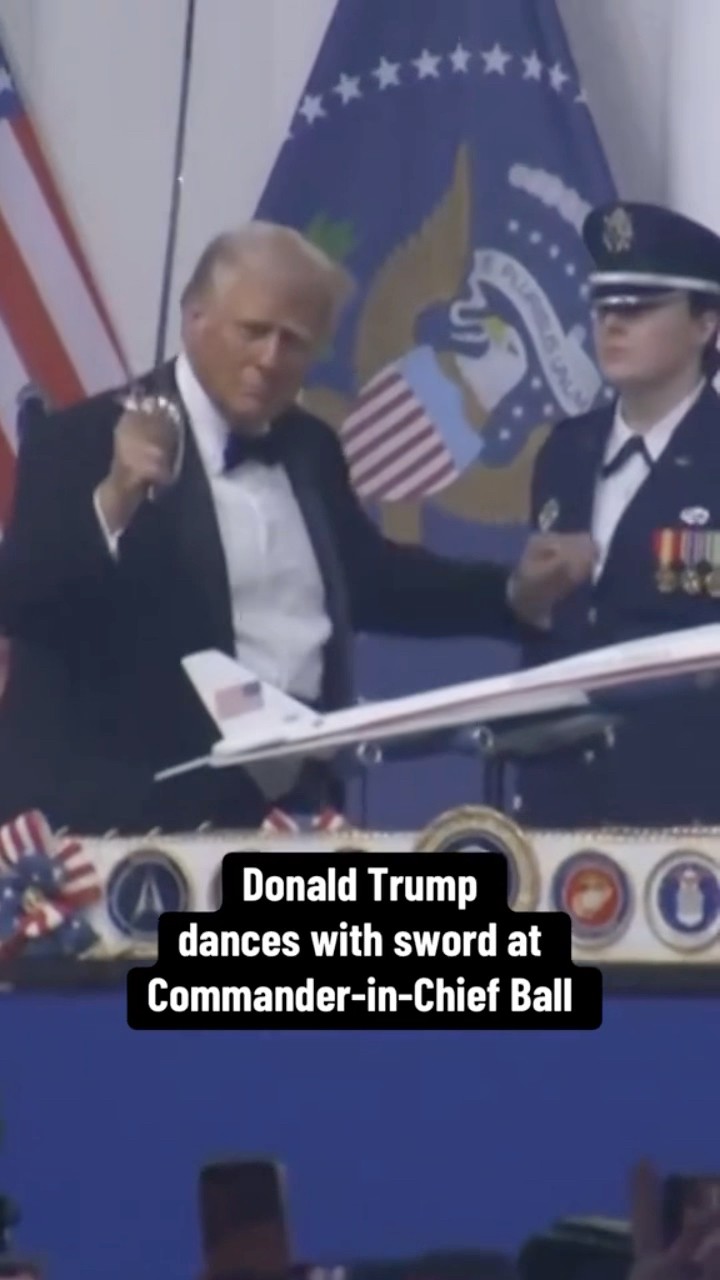 Trump dances with sword at Commander-in-Chief Ball #shorts