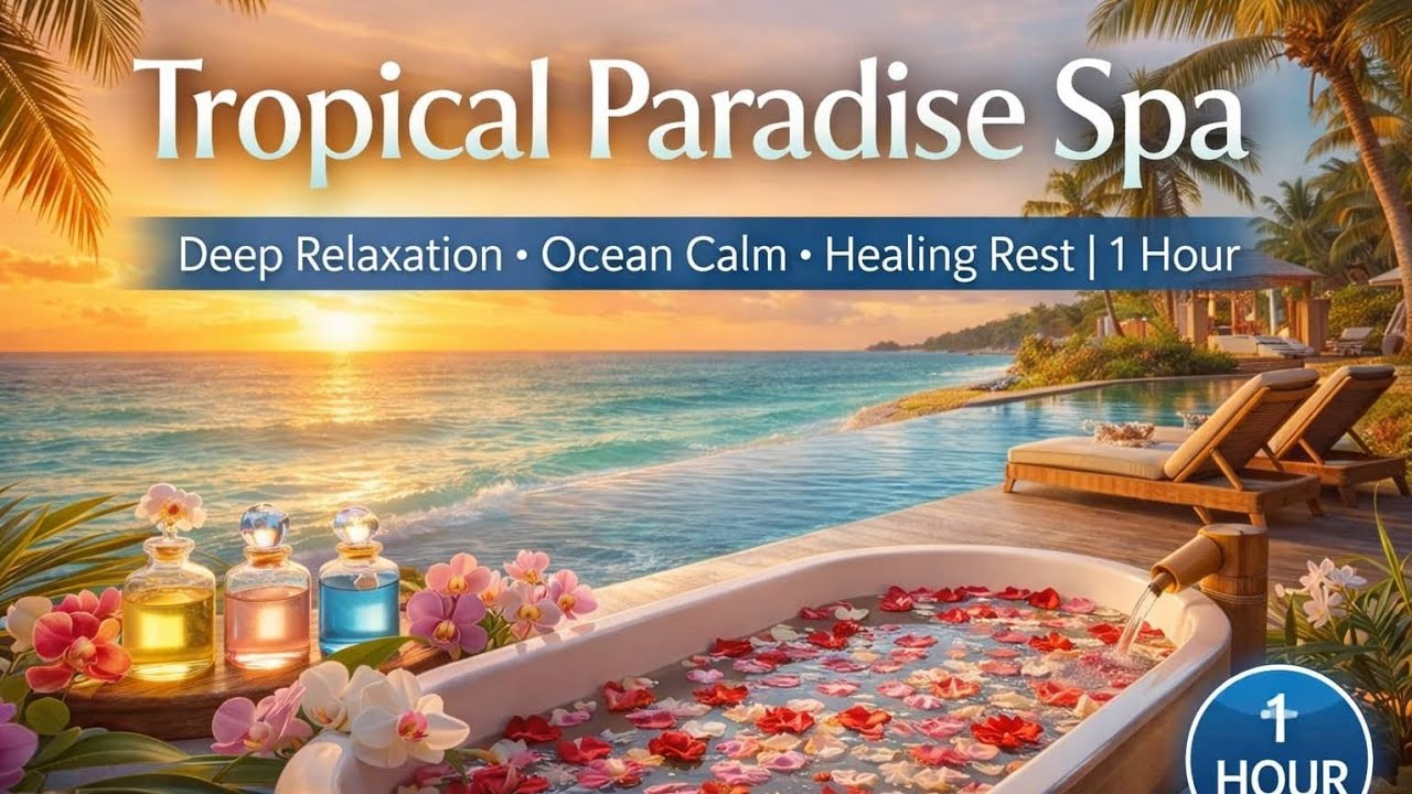 Tropical Paradise Spa 🌊Deep Relaxation • Ocean Calm • Healing Rest | 1 Hour