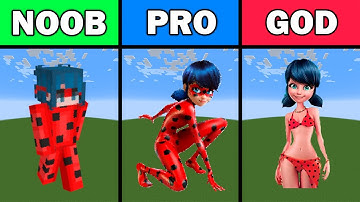 NOOB VS PRO VS HACKER Minecraft Pixel Art - Ladybug