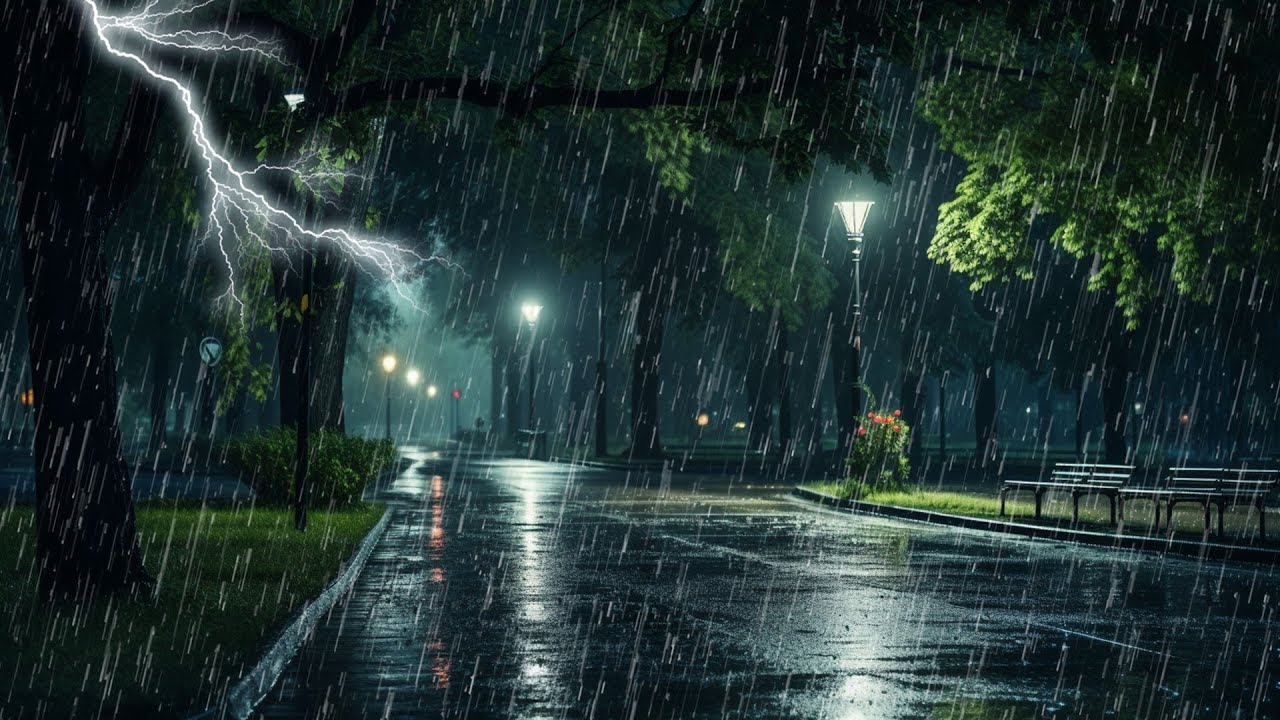 Sonido de lluvia cayendo suavemente el paseo del parque - Ruido blanco ...