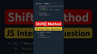 #33 JavaScript Interview Question | shift() - Remove the First Array Item | #Shorts #JavaScript