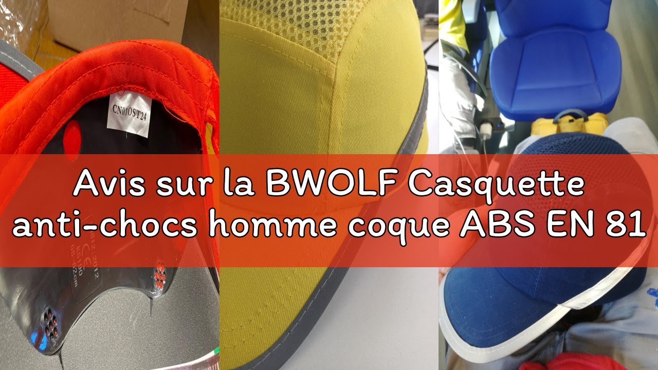 Avis sur la BWOLF Casquette anti-chocs homme coque ABS EN 812 bandes réfléchissantes (gris)