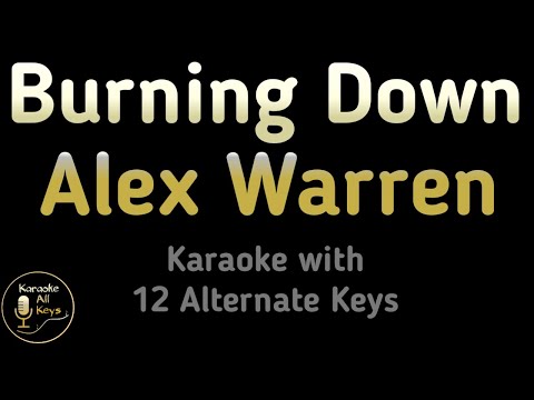 Video thumbnail for Alex Warren - Burning Down Karaoke Instrumental Lower Higher Female &