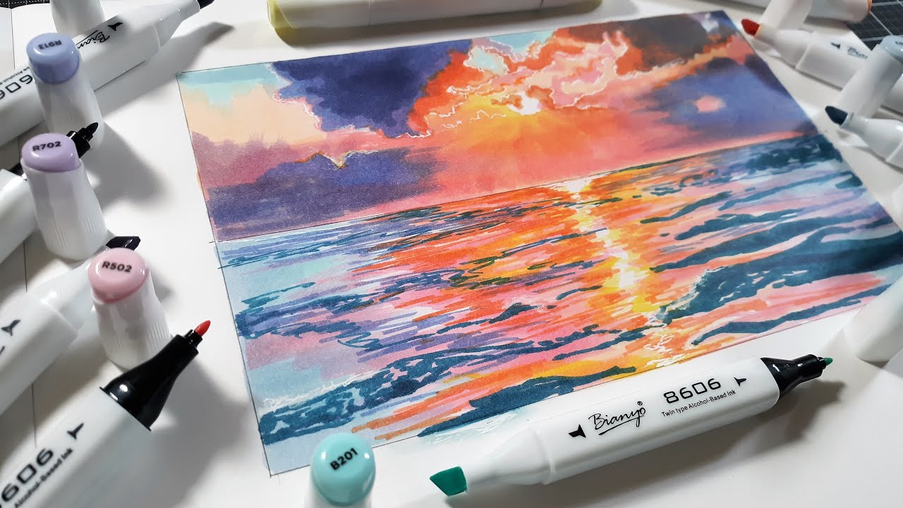 2 Alcohol Marker Seascapes! // Sketchbook Sunday 