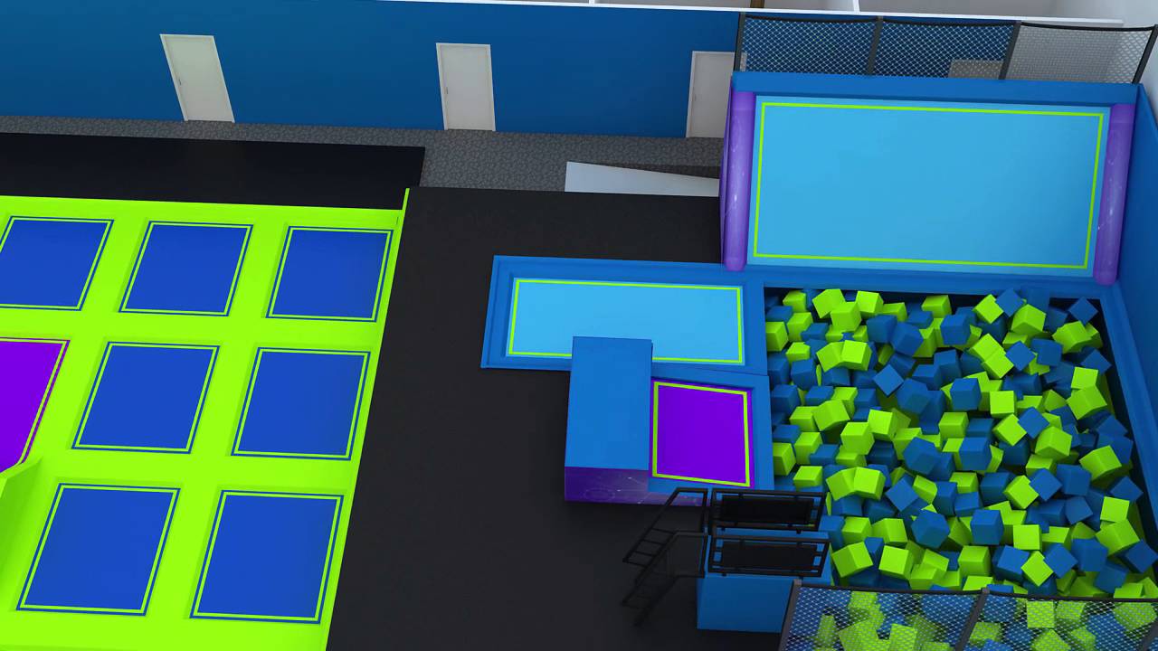 3d Walkthrough Video Of Rebound Trampoline Park Youtube
