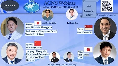 ACNS Webinar  - Dec 16 - Endoscope "Anywehere Door" to the Skull Base & Sx of Paraclinoid Aneurysms