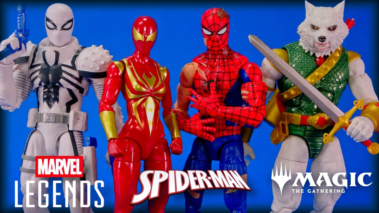 Обзор игрушки-карты Marvel Legends x Magic The Gathering Spider-Man Mary Jane Man-Wolf Agent Venom!