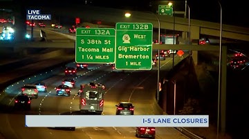 Lane, ramp closures begin at I-5/SR-16 interchange in Tacoma