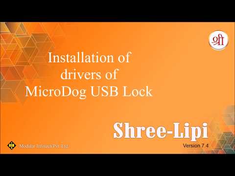 Installation of drivers of MicroDog USB lock,shree Lipi Softwere