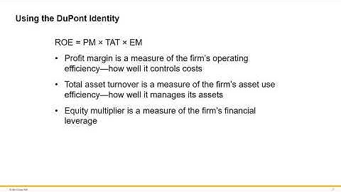 MBA 507 Chapter 3 Dupont Identity