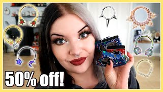 Body Jewelry Haul &amp; Septum Try On! 50% Off Black Friday Sale at OuferBodyJewelry!!