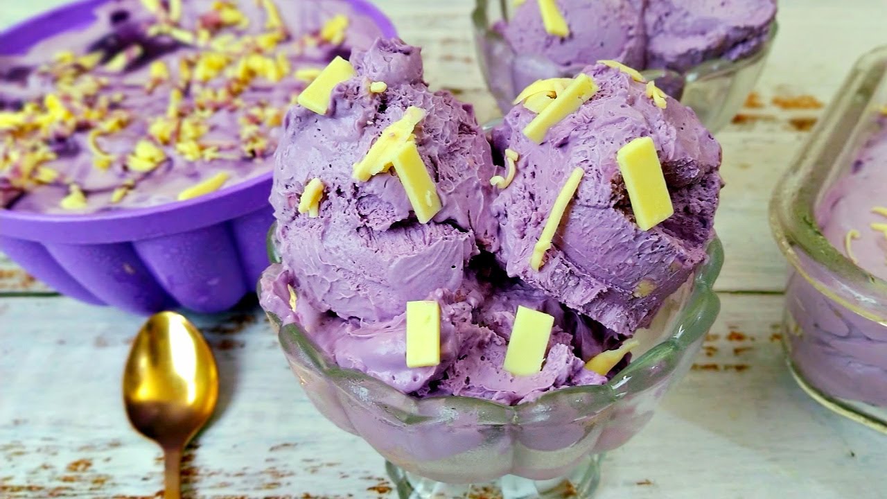 CHEESY UBE ICE CREAM No Ice Cream Maker Machine Needed Easiest