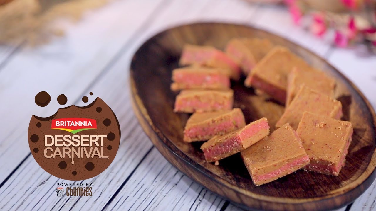 बिस्कुट की बर्फी | Strawberry Barfi Sandwich | Britannia Dessert Carnival | KabitasKitchen | Kabita Singh | Kabita