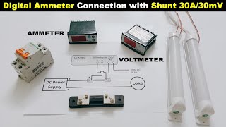 Digital DC AMMETER & VOLTMETER Connection With 30A/60mV Shunt  @ElectricalTechnician