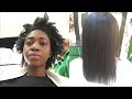 MY FIRST SILK PRESS ON MY 4C NATURAL HAIR AFTER 4YRS||DOMINICAN SALON