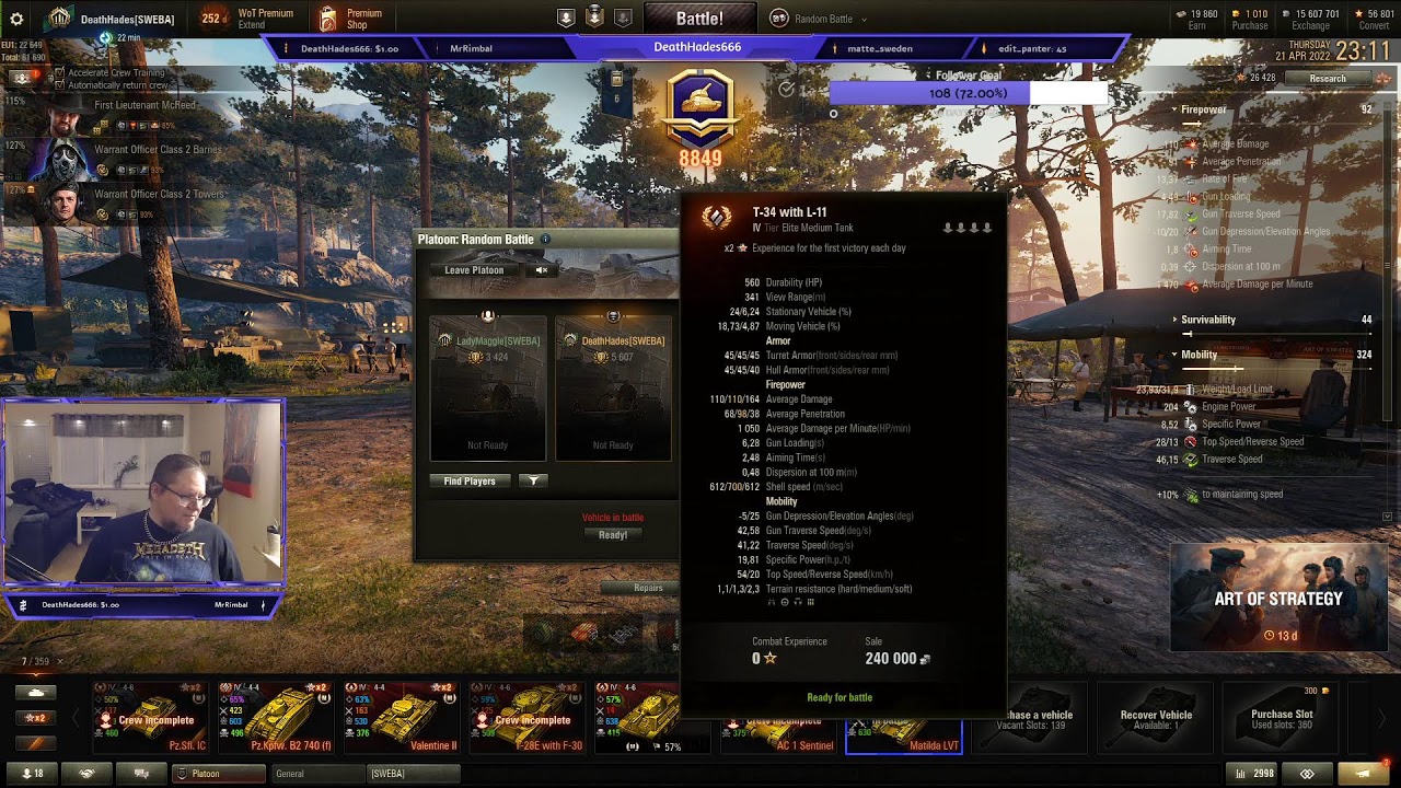 * WOT EU * ENG * Few rounds of "Art Of Strategy" (new gamemode) *