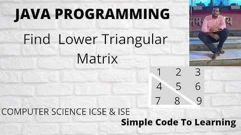 Java Program to find Lower triangular matrix (Hindi)