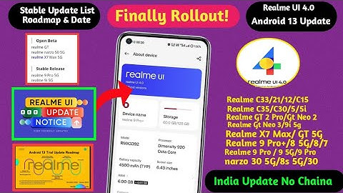 ✅Realme UI 4.0  New Stable Update Done//Realme Android 13 update for 9/9Pro/9i/X7 Max/Narzo Series