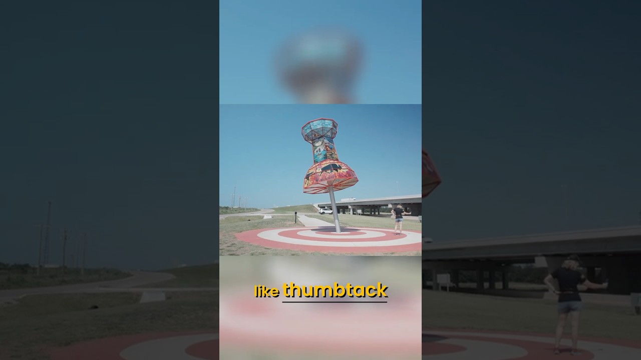Route 66's Giant Thumbtack is a Kaleidoscope of Colors!