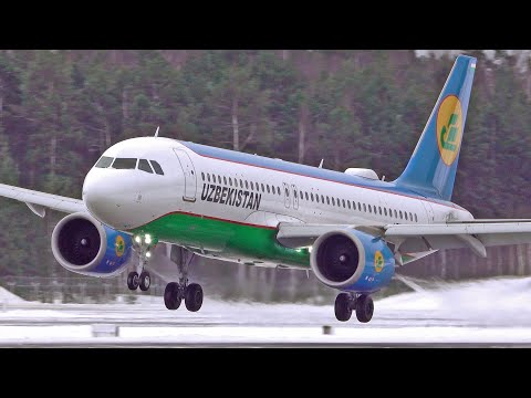 Завораживающая посадка A320 Neo "Узбекских авиалиний". Из солнечного Ташкента в снежную Ригу #shorts