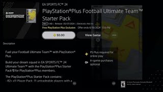How to Get PlayStation Plus Football Ultimate Team Starter Pack | PS Plus Exclusive | PS4 | PS5