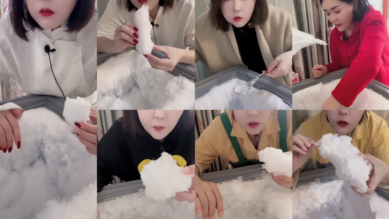 (HER SOLO) ONLY BITES ASMR WHITE  FREEZER FROST ICE EATING  SOFT ICE / CRUNCHY ICE FREEZER FROST ICE
