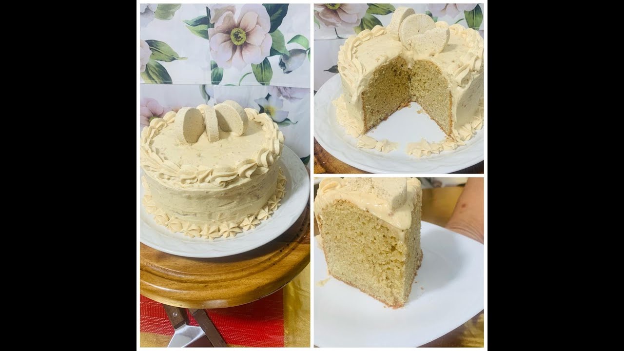 pastel de mazapan. como hacer paso a paso la receta del cake o torta de mani.