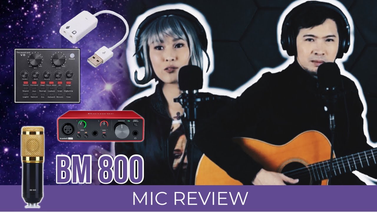 BM 800 Condenser Microphone Review and Test with V8 Sound Card  Scarlett Focusrite Audio Interface