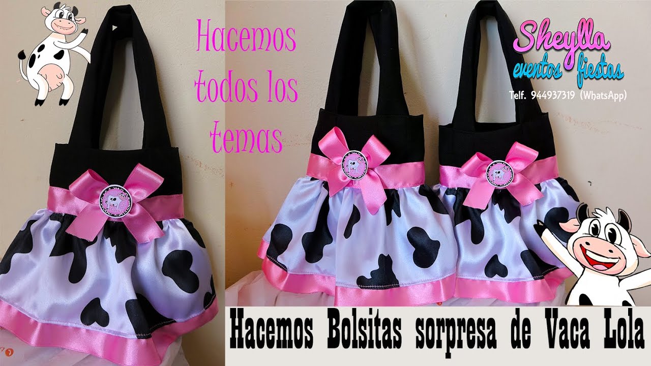 Hacemos Bolsitas de la Vaca Lola, tipo vestido, sorpresa para cumpleaños de  niñas 