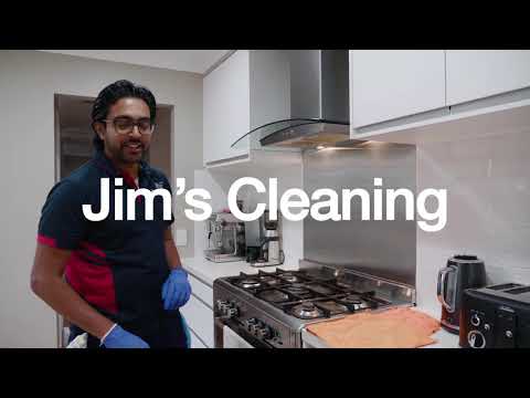 Sam from Jim's Cleaning shows you how to clean a cooktop - www.jims.net - 131 546