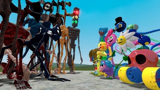 ALL SIREN HEADS VS ALL POPPY PLAYTIME CHAPTER 3 CHARACTERS In Garry's Mod!