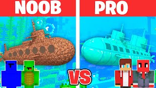 MIKEY vs JJ Family  Noob vs Pro: SUBMARINE Build Challenge in Minecraft