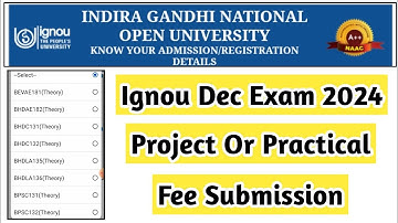 Ignou Project Or Practical Fee Submission For December 2024 |Mister Ignou #ignou #project #practical