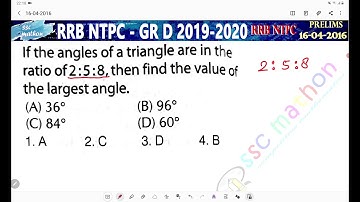 If the angle of a triangle are in the ratio of 2 :5: 8 then find the value of largest angle