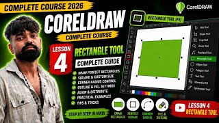 CorelDRAW Rectangle Tool complete Guide in Hindi I Lesson 4 I CorelDRAW Complete Course 2026