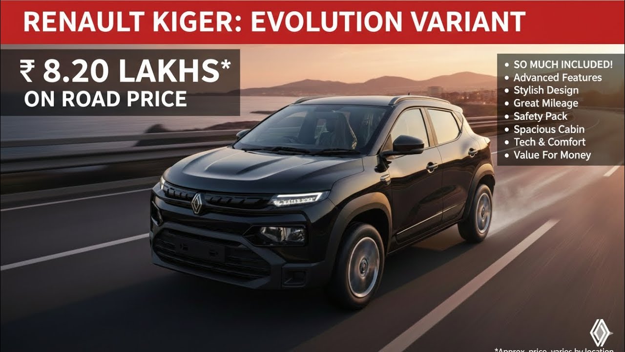 New Renault kiger Evolution Variant 2nd Base Variant with too much features and under 8 lakhs🔥🔥