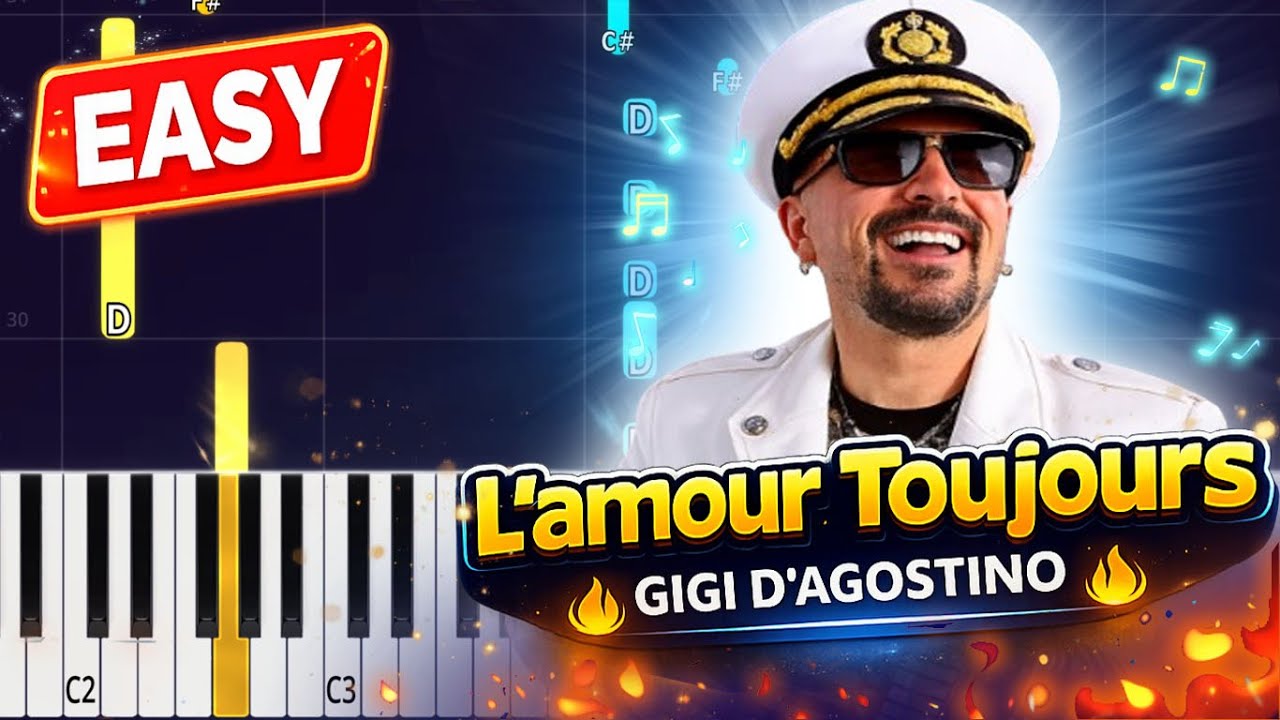 L’amour Toujours – Gigi D’Agostino | Easy Piano Tutorial