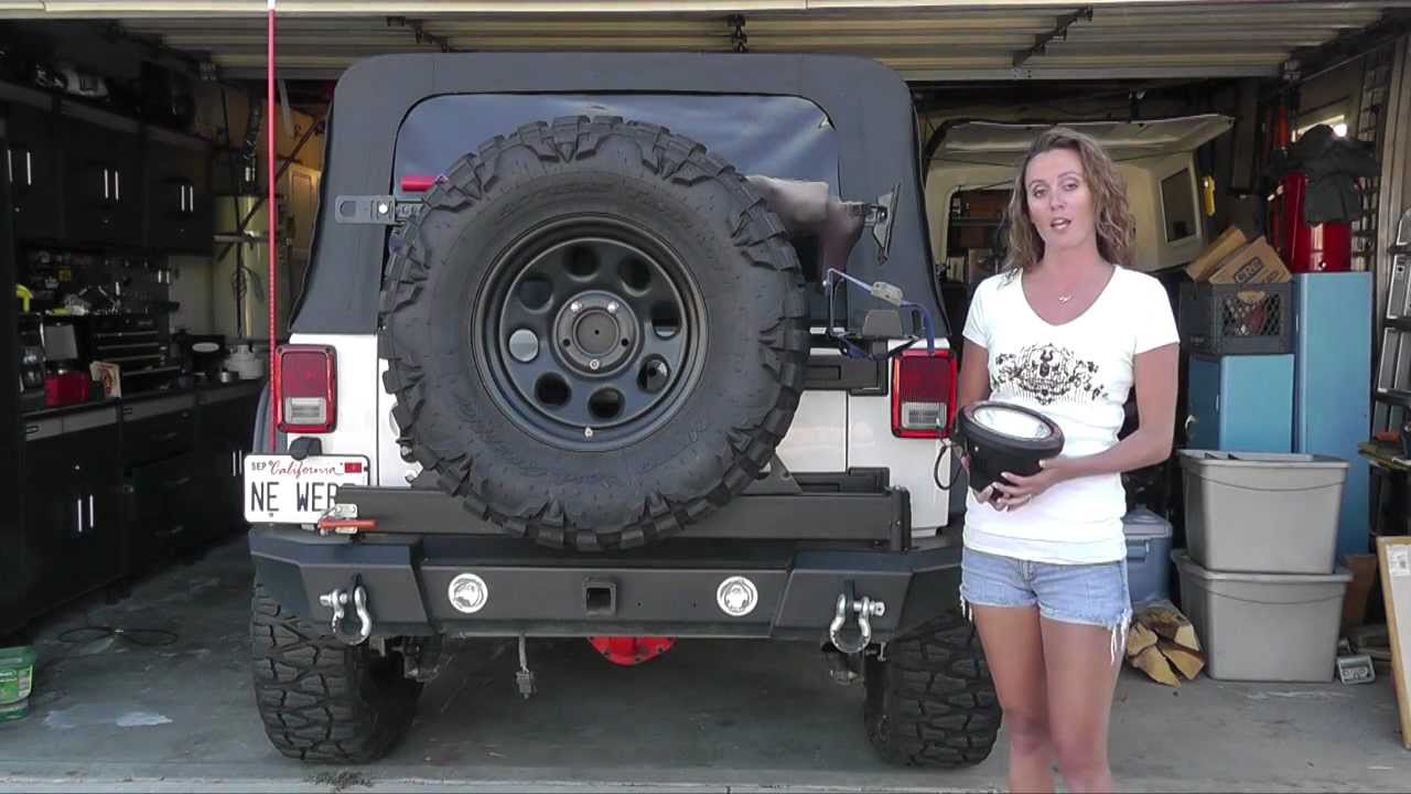 Jeep Wrangler HID Off-Road Light Install - YouTube jeep jk trailer wiring harness 