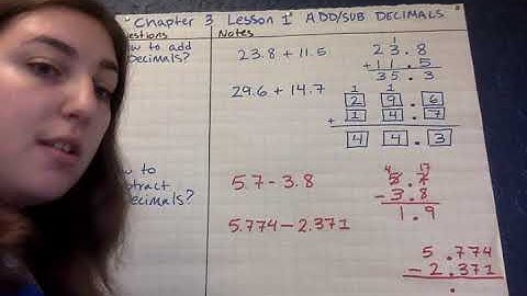 Chapter 3 Lesson 1 Add and Subtract Decimals